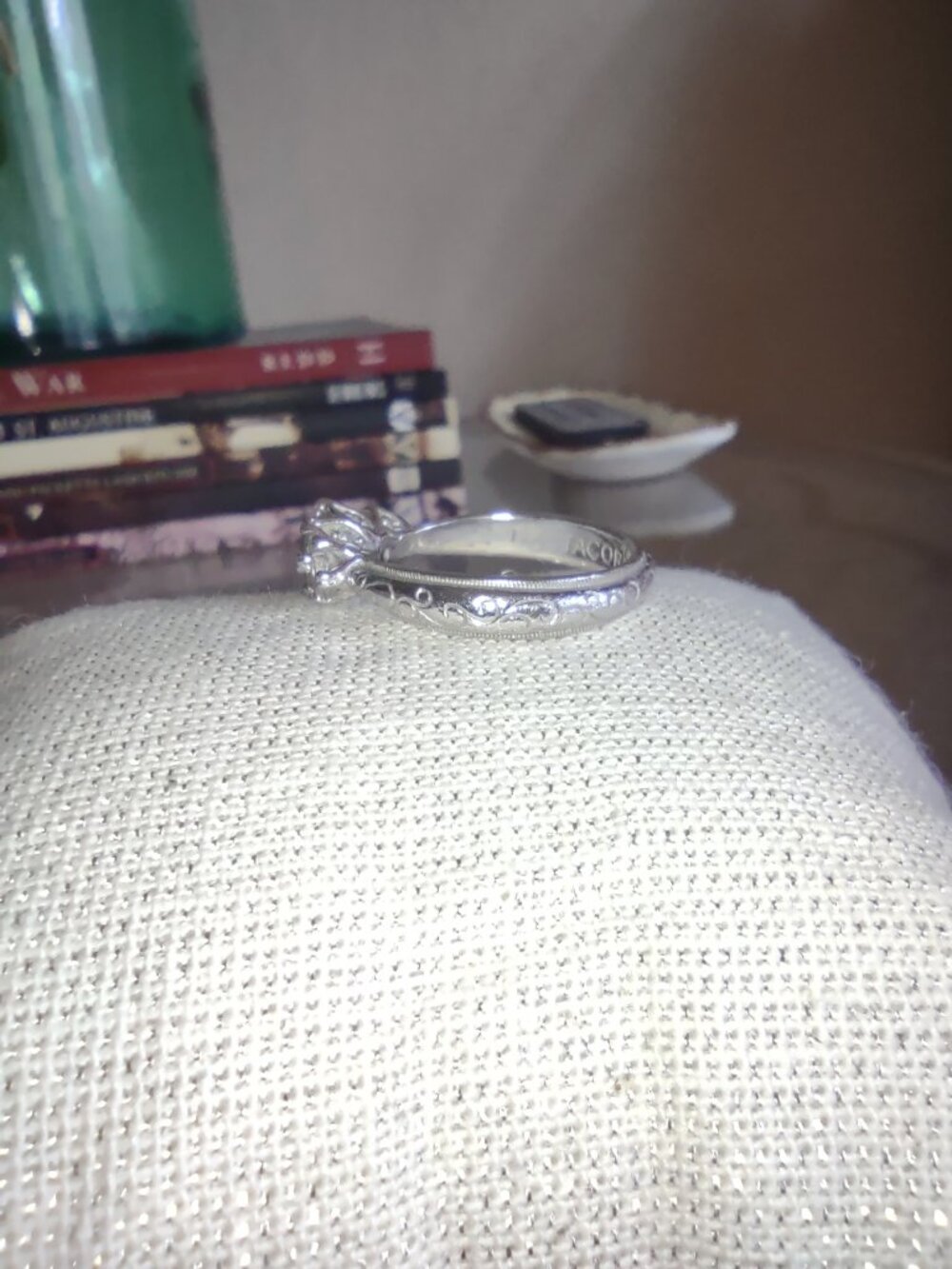 Tacori 3 cz stone ring Sterling silver size 7 - Picture 5 of 7
